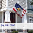 Anley 2pcs Fly Breeze 3x5 Ft Us Bald Eagle Flag Patriotic Bald Eagle Flags