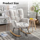Nioiikit Nursery Rocking Chair Teddy Upholstered Glider Rocker Rocking Accent Ch