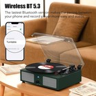 Belt-driven Vinyl Record Player - Wireless Turntable With Built-in Speakers Usb