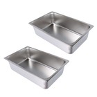 Full Size 6  Deep Thickened 2 Pack Steam Table Pans Stainless Steel For Hotels
