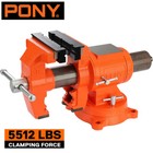 Pony 5 Inch Bench Vise Heavy Duty 5512 Lbs Clamping Force 360 Degree Swivel Base