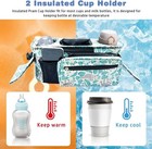 Baby Stroller Organizer Caddy Detachable Phone Bag Cup Holders Hooks Sloth