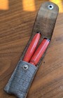 Vintage Unbranded Coral Fountain Pen And Pencil Set W  Carrying Case  Unrestored