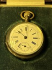 Vintage Sterling Silver Men   s Swiss Pocket Watch- Clean 