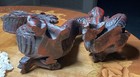 Vintage Chinese Carved Feng Shui Dragon Deep Red Resin Good Luck Statue 7   x 5 5   