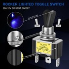 3pcs 12v 30a Blue Led Light Toggle Rocker On off Switch 3pin Marine Car Boat Atv