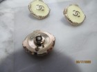 Chanel 3  Gold Tone Cc   Cream Buttons   16 Mm  Lot 3 Pc Set
