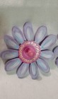 Set Of 2 Wooden Flower Wall Hooks Kids Room Decor Purple Pink Blue W  Glitter