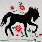 Handmade Punch Needle Embroidered Horse Wall Art Doily 30 Inch Square Crochet