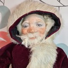 Antique Or Vintage Christmas Old World Santa Claus Ceramic Face   Hands  read 