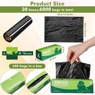 6000 Counts Dog Poop Waste Bags 30 Rolls 12 X 8 30 Count  pack Of 1   Black 