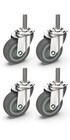 3 Inch Caster Wheels Threaded Stem Casters Set Of 4 Heavy Duty Swivel Wheel