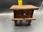Vintage Wood Dollhouse Miniature End Table Nightstand With Drawer