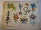 Vintage Original  Tattoo Flash Art   11 X 14 In     Skulls       D-40