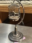 1 5    Antique Sterling Silver Miniature Bird Cage With Birds No Hallmark  Read