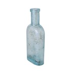 Antique Aqua Glass Bottle Iridescent Medicine Whiskey Flask Hand Blown 1800s