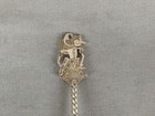 Vintage Indonesian Yogya 800 Silver Wayang Character   Leaf Spoon