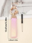 Baby Pink Quilted Pu Leather Car Keychain With Gold Tone Ring One Size