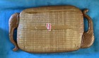 Rattan Elephant Tray Vintage Intricate Elephant Handles Rare Unique 19    X 11   