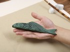 18 6cm Iron Fish Shape Koi Carp Paperweight Calligraphy Brush Rest Painting Tool