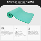 Balancefrom Yoga Mat  1-inch Extra Thick Exercise Pilates Workout Mat  Aqua Blue