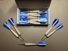Darts  1 Blue Camo Turkey Feather Wooden Barrel 12pc Box-steel Tip