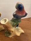 Vintage Royal Copley Parrot Bird On Branch Ceramic Vase Figurine Pair 5 