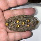 Brooch Pin Czech Glass 100 Year Old Antique Victorian Broken Stone 2 7 8   