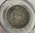 U s  - 1875-s Silver Seated Liberty Half Dollar  pcgs Vg 10 