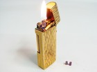 Working Dunhill Rollagas Lighter Gold Dome Yellow Lacquer With 2p Flint  b46