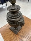 Antique Bronze Brass Rams Head Neoclassical Urn 13  8 Pounds