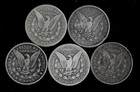 Five  5  Morgan Dollars 90  Silver  1878-1890   lower Grade cull  Lot C07