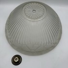 Vintage Ribbed Glass Lamp Light Shade With Frosted Flower Edge