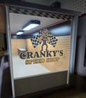 Ycid 1 18 Cranky s Speed Shop Led Lighted 5 Car Diorama
