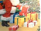 Christmas Gift Wrap Paper Smiling Santa Toys 2ft X20in 1 Sheet Vtg 1960 Last One