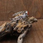 Ornate Southwest Sterling Silver Coral Cuff Bracelet