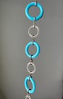 Vintage Mid Century Modern Blue And Clear Plastic   Metal Chain Belt Small