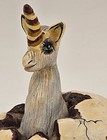 Vtg Mexican Folk Art Unicorn Hatching Egg Figurine Hand Painted Signed