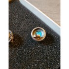 Vintage Sterling Turquoise Marcasite Stud Earrings Round Southwestern Halo