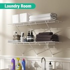 Haushof Closet Shelves 4ft X 16in Wall Mounted 2-pack White Metal Wire Shelving