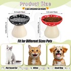 Teenyyou 2 Pcs Elevated Ceramic Cat Bowls Raised Cat Food And Water Dishes Wide