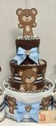 Teddy Bears Baby Diaper Cake Shower Centerpieces Gift Newborn Boy Girl Neutral
