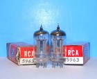 5963 Nos Rca Radio Audio Amplifier Vacuum Tubes 2 Valve Tested Made Usa 12au7a