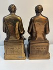 Marion Bronze Antique Abraham Lincoln Bookend Pair Bronze Marked Reading