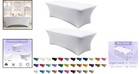 2-pack 6ft Off White Stretch Fitted Table Covers - Wrinkle Resistant   Elegant