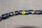 Antique Venetian Millefiori Glass African Trade Bead Strand     Cobalt Blue