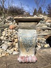 Antique Vintage Unique Multicolor Painted Hand Carved Wood Corbel Wall Shelf