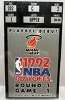 1992 Miami Heat 1st Ever Home Playoff Game Jordan 56 Points Ticket Stub In Case