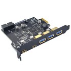 Pci-e Expansion Card Usb 3 2 Gen1 5 Port 2 type-c 3 usb-a 19 Pin Adapter 5gbps