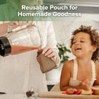 Reusable Baby Food Pouches Refillable Baby Squeeze Silicone Yummy Pouch  Soft Re